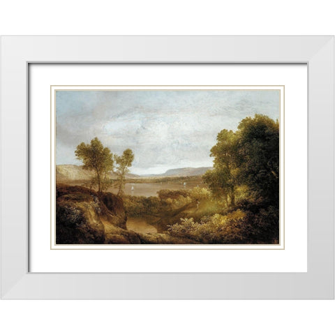 On the Hudson White Modern Wood Framed Art Print with Double Matting by Doughty, ThomasÂ 