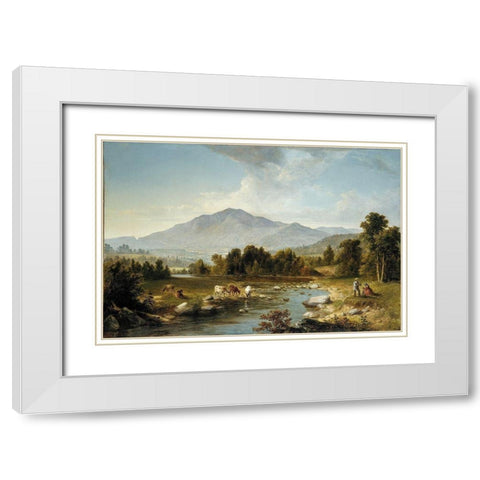High Point: Shandaken Mountains White Modern Wood Framed Art Print with Double Matting by Durand, Asher Brown