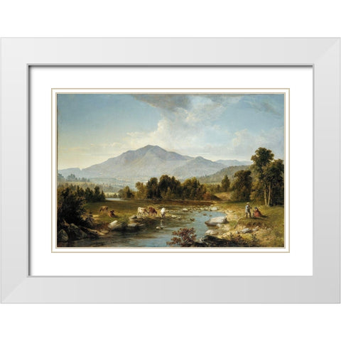 High Point: Shandaken Mountains White Modern Wood Framed Art Print with Double Matting by Durand, Asher Brown