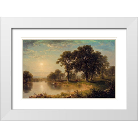 Summer Afternoon White Modern Wood Framed Art Print with Double Matting by Durand, Asher Brown