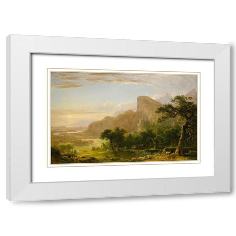 Landscapeâ€”Scene from Thanatopsis White Modern Wood Framed Art Print with Double Matting by Durand, Asher Brown