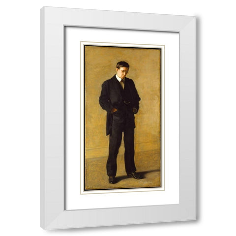 The Thinker: Portrait of Louis N. Kenton White Modern Wood Framed Art Print with Double Matting by Eakins, Thomas