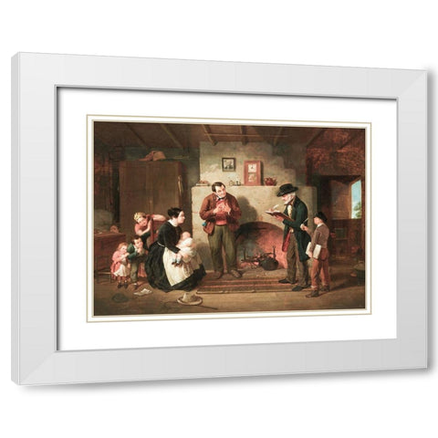 Taking the Census White Modern Wood Framed Art Print with Double Matting by Edmonds, Francis WilliamÂ 