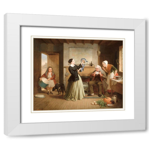 The New Bonnet White Modern Wood Framed Art Print with Double Matting by Edmonds, Francis WilliamÂ 