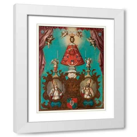 The Virgin of El Camino with St. FermÃ­n and St. Saturnino White Modern Wood Framed Art Print with Double Matting by EnrÃ­quez, Nicolas