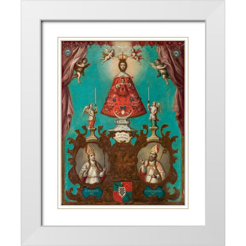The Virgin of El Camino with St. FermÃ­n and St. Saturnino White Modern Wood Framed Art Print with Double Matting by EnrÃ­quez, Nicolas