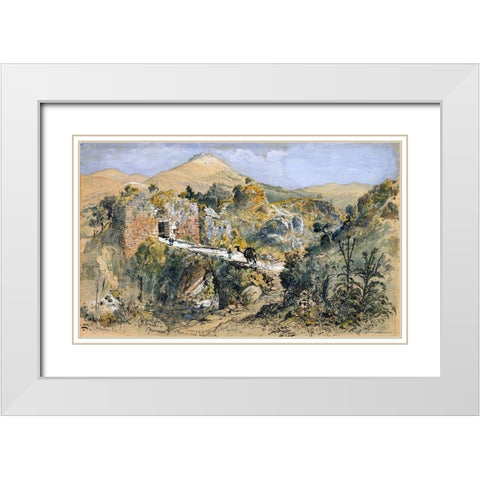 Caesarea Philippi (Banias) White Modern Wood Framed Art Print with Double Matting by Fenn, Harry