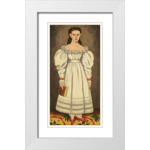 Girl of the Bangs-Phelps Family White Modern Wood Framed Art Print with Double Matting by Field, Erastus Salisbury