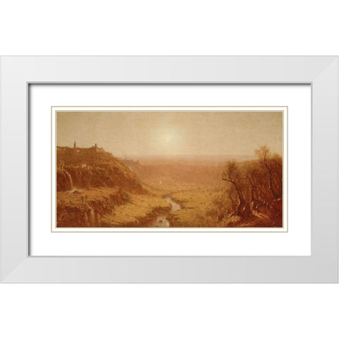 Tivoli White Modern Wood Framed Art Print with Double Matting by Gifford, Sanford Robinson