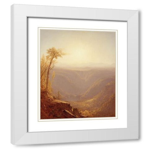 A Gorge in the Mountains (Kauterskill Clove) White Modern Wood Framed Art Print with Double Matting by Gifford, Sanford Robinson