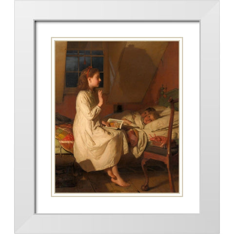 Story of Golden Locks White Modern Wood Framed Art Print with Double Matting by Guy, Seymour Joseph