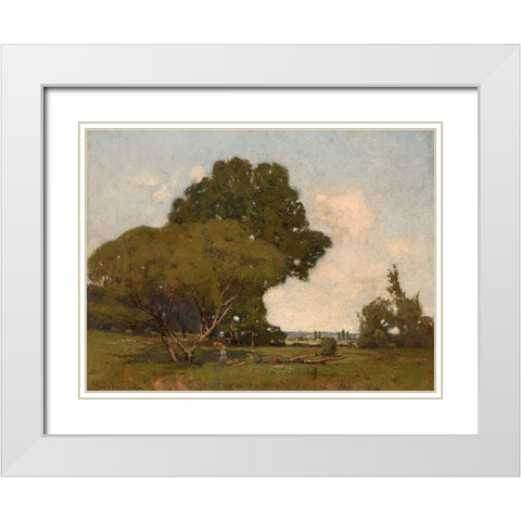 The Trees, Early Afternoon, France White Modern Wood Framed Art Print with Double Matting by Harper, William A.