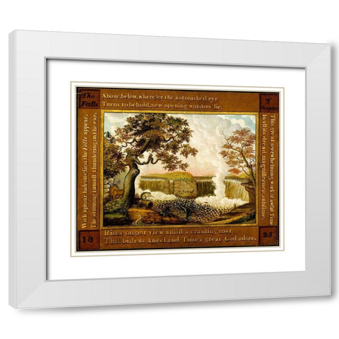 The Falls of Niagara White Modern Wood Framed Art Print with Double Matting by Hicks, Edward