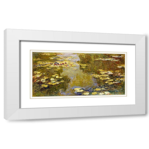 The Lily Pond White Modern Wood Framed Art Print with Double Matting by Monet, Claude