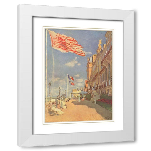 Hotel Des Roches NoiresÂ in Trouville White Modern Wood Framed Art Print with Double Matting by Monet, Claude