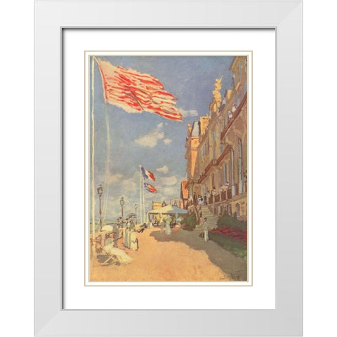 Hotel Des Roches NoiresÂ in Trouville White Modern Wood Framed Art Print with Double Matting by Monet, Claude
