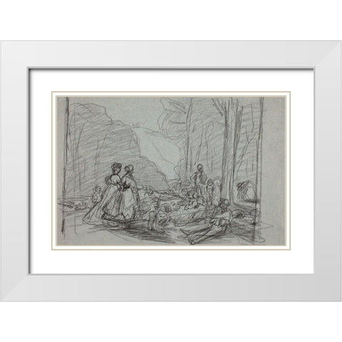 Palazzo da Mula, Venice White Modern Wood Framed Art Print with Double Matting by Monet, Claude