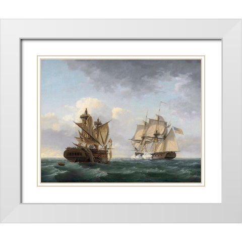 Engagement between the United States and the Macedonian White Modern Wood Framed Art Print with Double Matting by Birch, Thomas