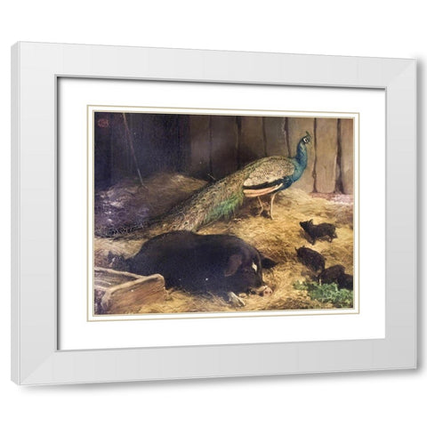 Beauty and the Beast White Modern Wood Framed Art Print with Double Matting by Barber, Charles Burton