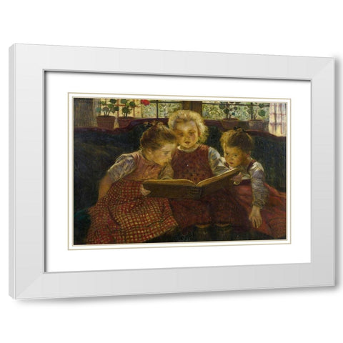 A Good Book White Modern Wood Framed Art Print with Double Matting by Firle, Walter