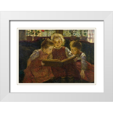 A Good Book White Modern Wood Framed Art Print with Double Matting by Firle, Walter
