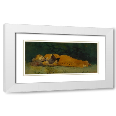The New Novel White Modern Wood Framed Art Print with Double Matting by Homer, Winslow