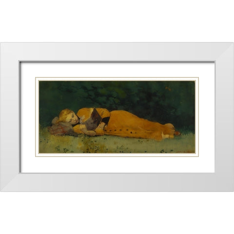 The New Novel White Modern Wood Framed Art Print with Double Matting by Homer, Winslow