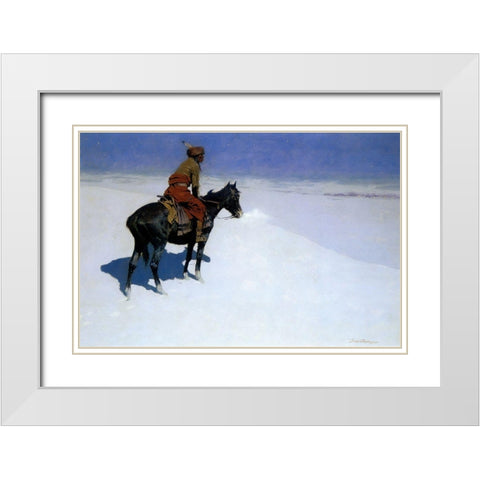 The Scout, Friends or Foes White Modern Wood Framed Art Print with Double Matting by Remington, Frederic