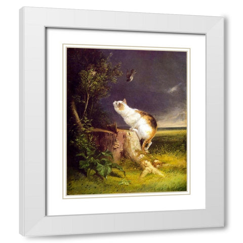 The Birdwatcher White Modern Wood Framed Art Print with Double Matting by Beard, William Holbrook