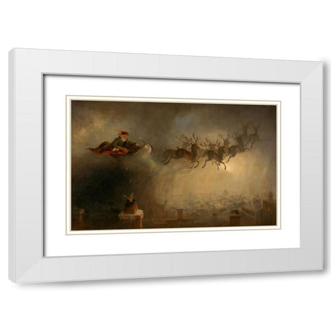 Santa Claus White Modern Wood Framed Art Print with Double Matting by Beard, William Holbrook