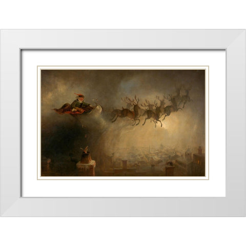 Santa Claus White Modern Wood Framed Art Print with Double Matting by Beard, William Holbrook