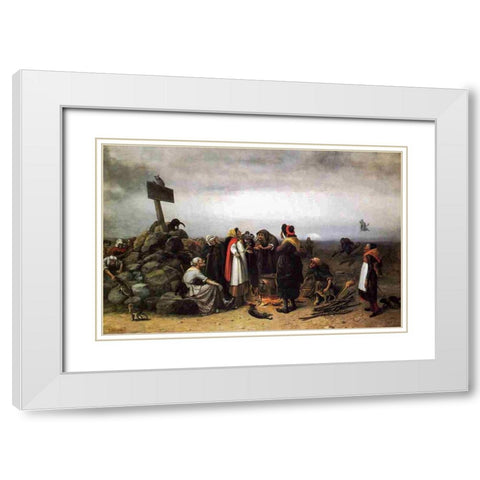 The Witches Convention White Modern Wood Framed Art Print with Double Matting by Beard, William Holbrook