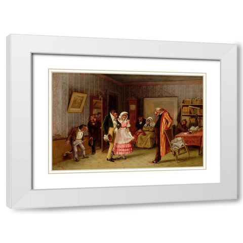 The Runaway Match White Modern Wood Framed Art Print with Double Matting by Beard, William Holbrook