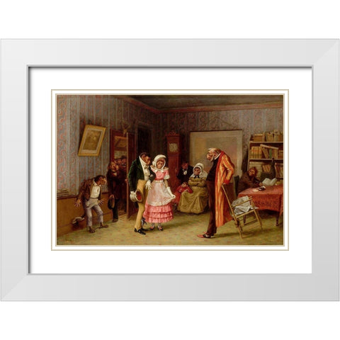 The Runaway Match White Modern Wood Framed Art Print with Double Matting by Beard, William Holbrook