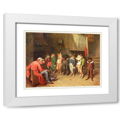 School Rules White Modern Wood Framed Art Print with Double Matting by Beard, William Holbrook