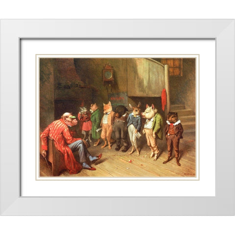 School Rules White Modern Wood Framed Art Print with Double Matting by Beard, William Holbrook