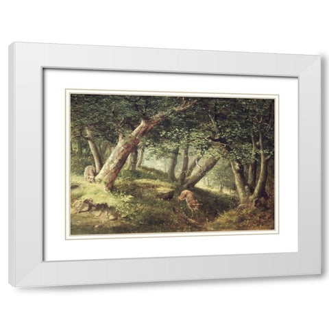 In the Forest White Modern Wood Framed Art Print with Double Matting by Beard, William Holbrook