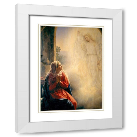 The Annunciation White Modern Wood Framed Art Print with Double Matting by Bloch, Carl