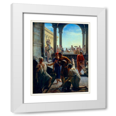Wedding at Cana White Modern Wood Framed Art Print with Double Matting by Bloch, Carl