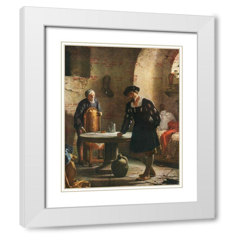 Christian II imprisoned in the tower at Sonderborg castle White Modern Wood Framed Art Print with Double Matting by Bloch, Carl