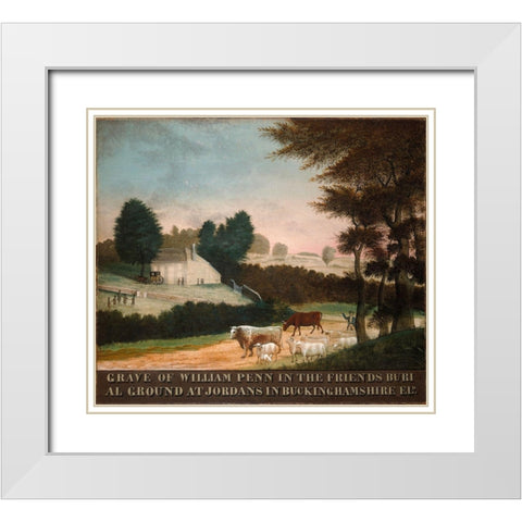The Grave of William Penn White Modern Wood Framed Art Print with Double Matting by Hicks, Edward