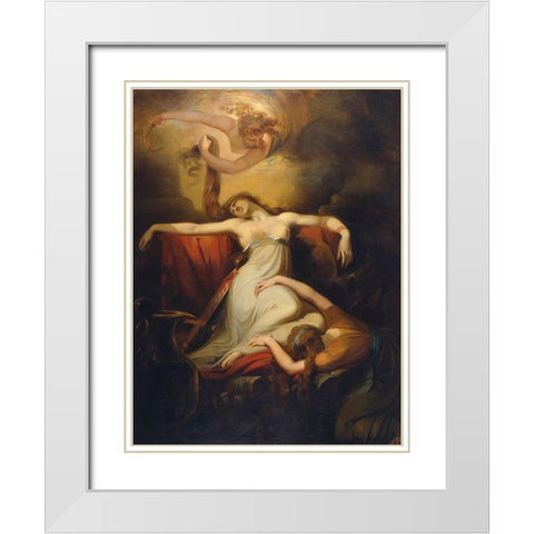 Dido White Modern Wood Framed Art Print with Double Matting by Fuseli, Henry