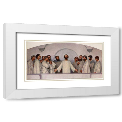 The High Priestly Prayer White Modern Wood Framed Art Print with Double Matting by Burnand, Eugene