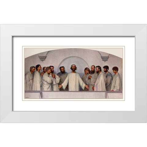 The High Priestly Prayer White Modern Wood Framed Art Print with Double Matting by Burnand, Eugene