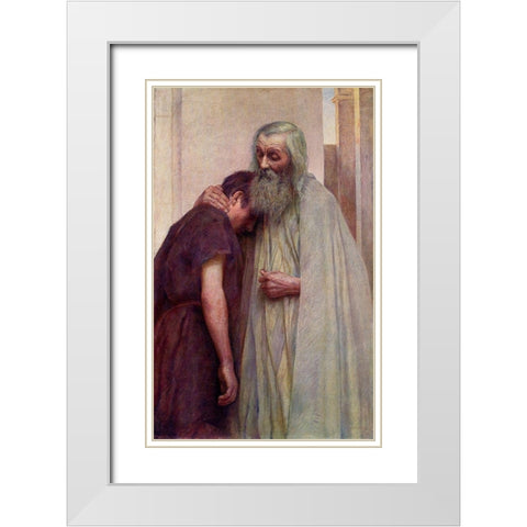 Find Your Way Home White Modern Wood Framed Art Print with Double Matting by Burnand, Eugene