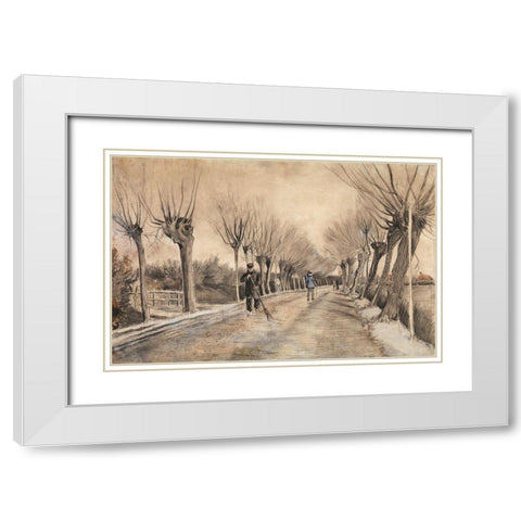 Road in Etten (1881) White Modern Wood Framed Art Print with Double Matting by Van Gogh, Vincent