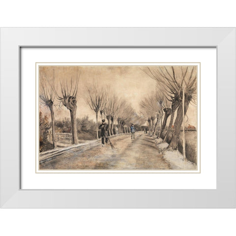 Road in Etten (1881) White Modern Wood Framed Art Print with Double Matting by Van Gogh, Vincent