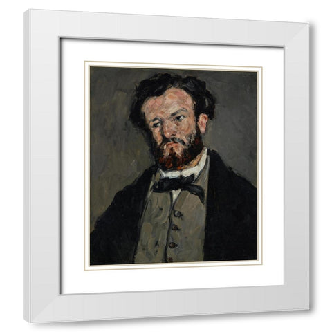 Portrait of Anthony ValabrÃ¨gue White Modern Wood Framed Art Print with Double Matting by Cezanne, Paul