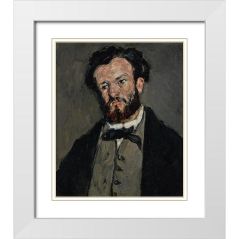 Portrait of Anthony ValabrÃ¨gue White Modern Wood Framed Art Print with Double Matting by Cezanne, Paul