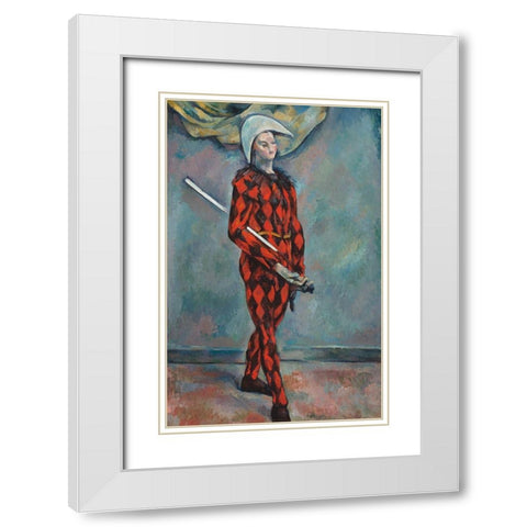 Harlequin White Modern Wood Framed Art Print with Double Matting by Cezanne, Paul